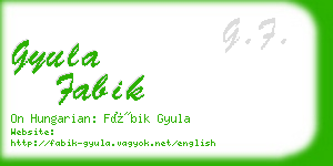 gyula fabik business card